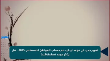تغيير جديد في موعد إيداع دعم حساب المواطن لأغسطس 2025.. هل يتأثر موعد استحقاقك؟